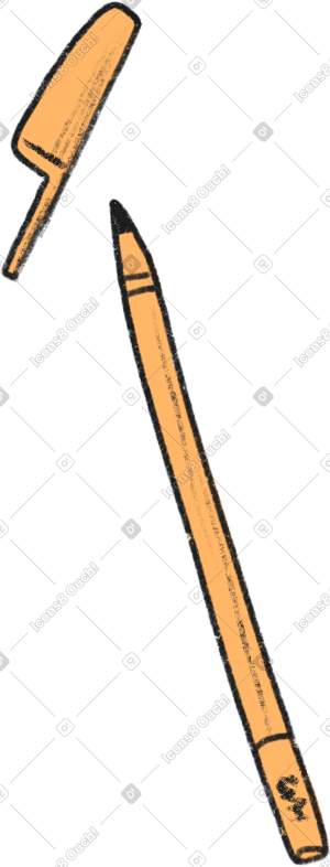 Yellow pen with cap PNG, SVG