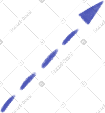 Blue textured dotted arrow PNG, SVG