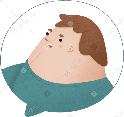 man in the blue t-shirt inside the bubble Illustration in PNG, SVG