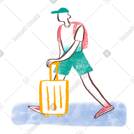 带着手提箱旅行的人 PNG, SVG