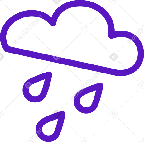 비가 내리는 구름 PNG, SVG