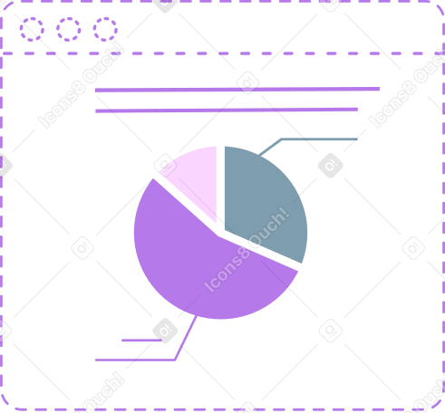 browser window with graphs in diagrams Illustration in PNG, SVG