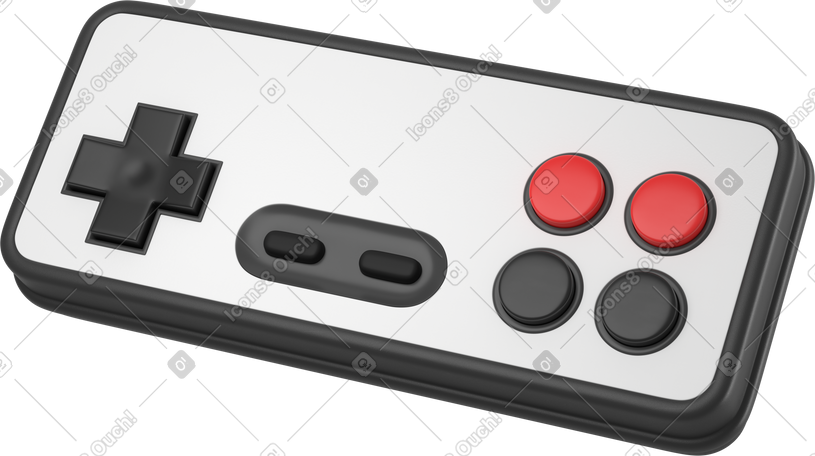 3D old game controller side view PNG, SVG