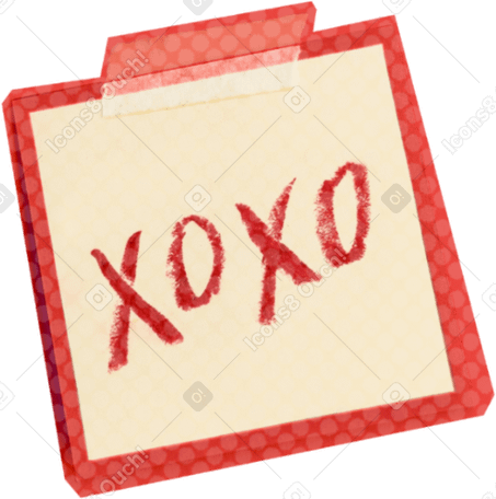 xoxo note PNG, SVG