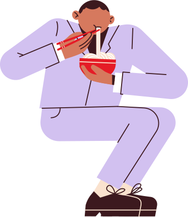Mann isst nudeln mit stäbchen PNG, SVG