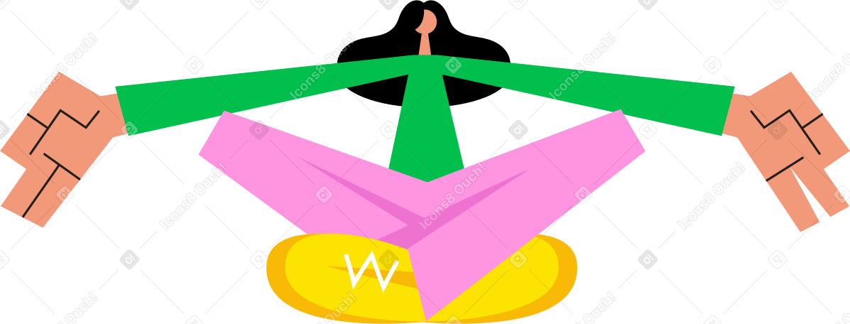 seated woman in yoga pose Illustration in PNG, SVG