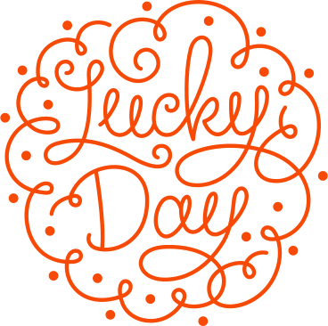 lettering lucky day with flourish elements text PNG, SVG