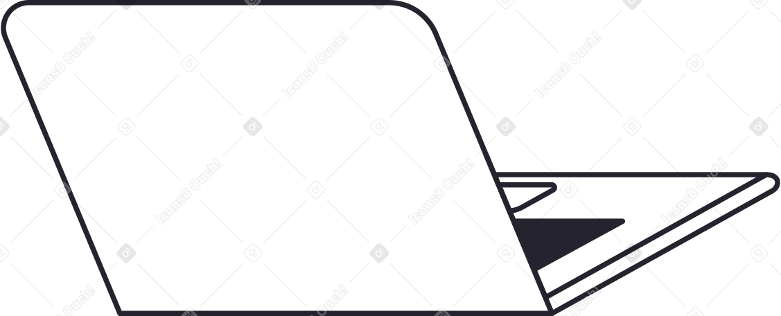 ordinateur portable ouvert incliné PNG, SVG