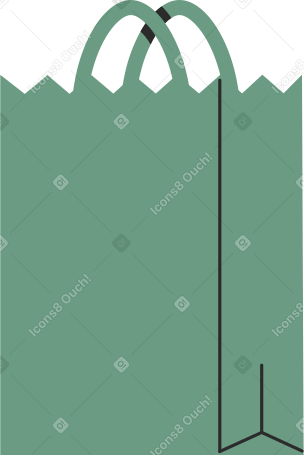 green paper bag Illustration in PNG, SVG