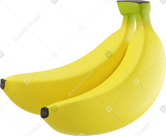3D bananas Illustration in PNG, SVG