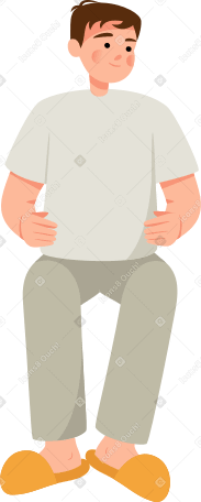 man sitting and holding something Illustration in PNG, SVG