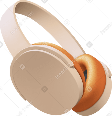 beige headphones PNG, SVG