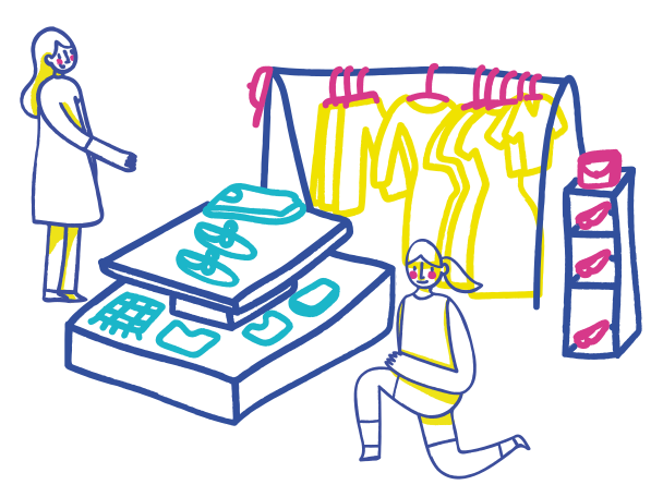 Buying clothes Illustration in PNG, SVG