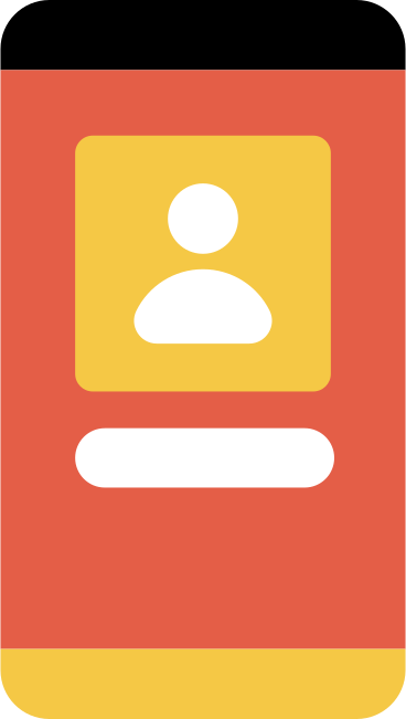 mobile phone with person icon PNG, SVG