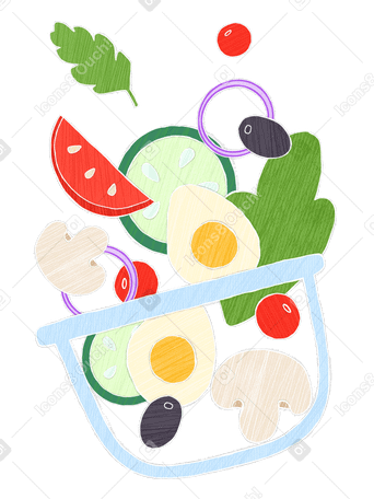 Ensalada de verduras para una dieta saludable PNG, SVG