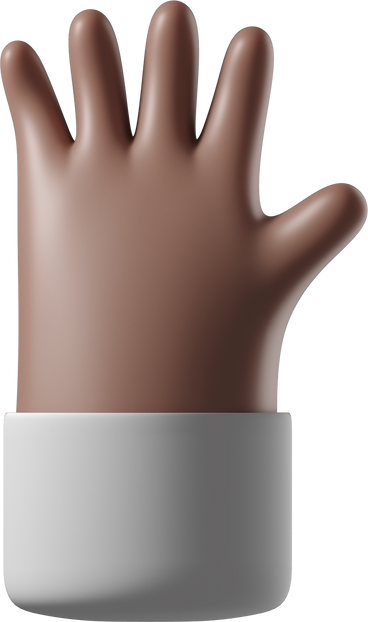 Brown skin waving hand with fingers splayed PNG, SVG