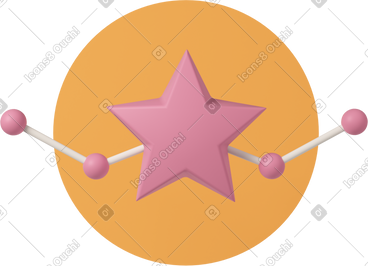 Line graph with star PNG, SVG