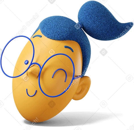 3D Winking girl's head PNG, SVG
