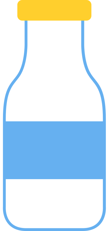 Milchflasche mit blauem etikett PNG, SVG