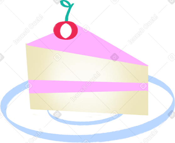 piece of cake on a plate PNG, SVG