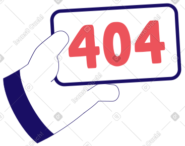 手拿卡与 404 错误，页面未找到 PNG, SVG