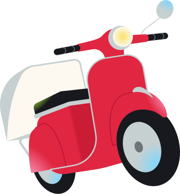 Red scooter for delivery PNG, SVG