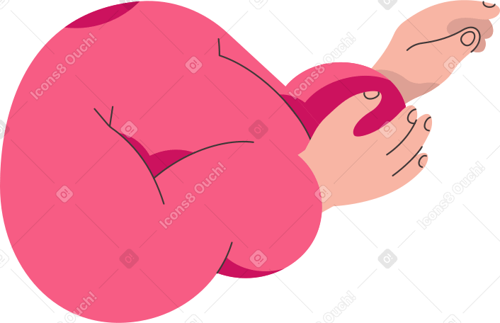 half of the body in a pink hoodie PNG、SVG