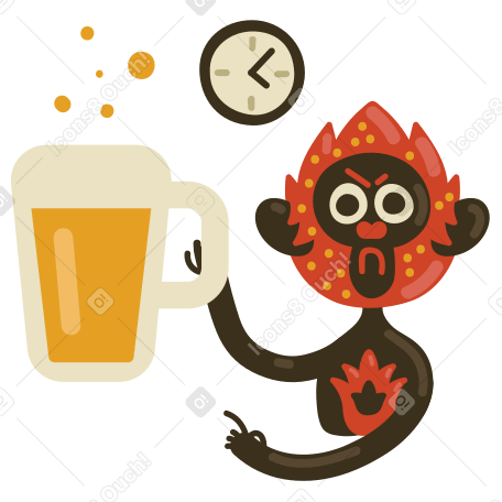 Beer time Illustration in PNG, SVG