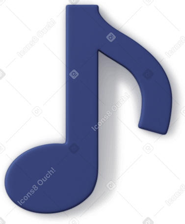 3D blue music note icon Illustration in PNG, SVG