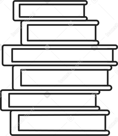 Seis libros en una pila PNG, SVG
