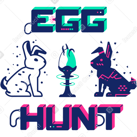 Egg Hunt Illustration in PNG, SVG