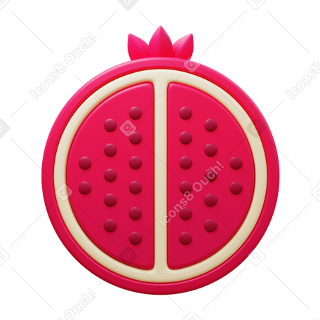3D pomegranate PNG, SVG