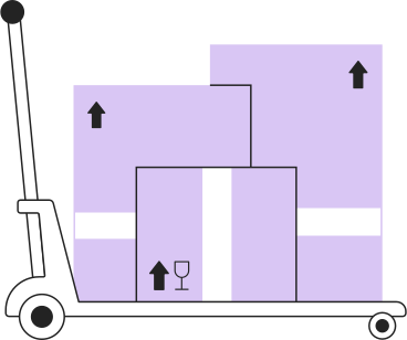 cart with boxes PNG, SVG