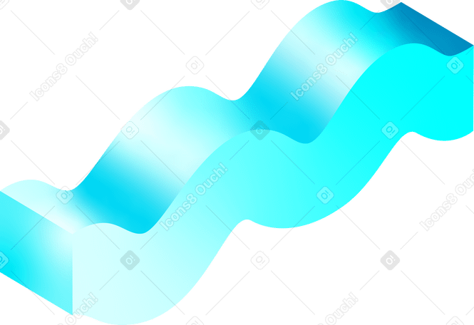 Línea ondulada volumétrica PNG, SVG