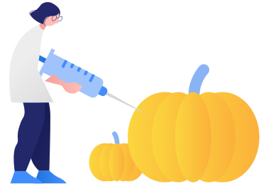 Scientist making a gmo pumpkin PNG, SVG