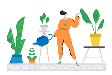 AI gardener PNG, SVG