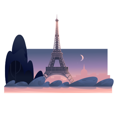 Paris Eiffel Tower at sunset background PNG, SVG