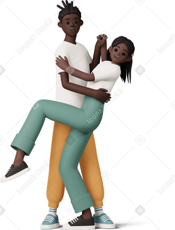 3D boy and girl dancing swing PNG, SVG
