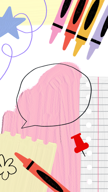 Dekorativer süßer hintergrund mit sprechblase und crayola PNG, SVG