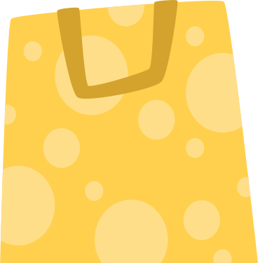Yellow paper bag with big dots PNG, SVG