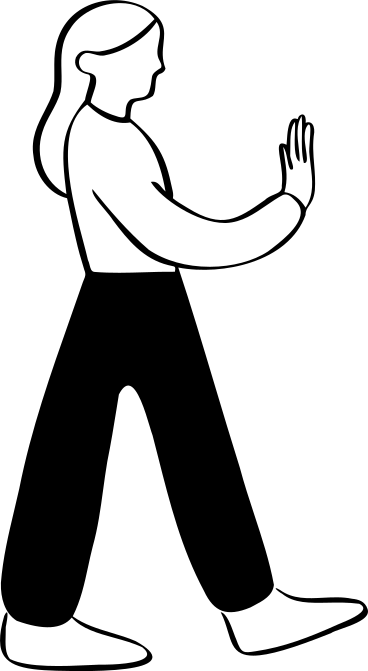 Женщина идет с поднятой рукой в PNG, SVG