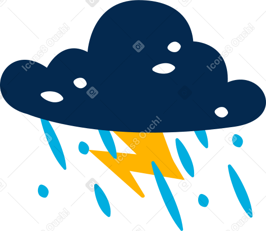 cloud lighting rain PNG, SVG