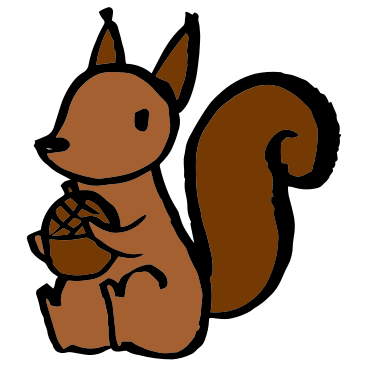 squirrel with acorn PNG, SVG