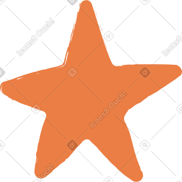 Orange star PNG, SVG