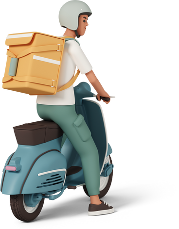 delivery boy on scooter PNG, SVG