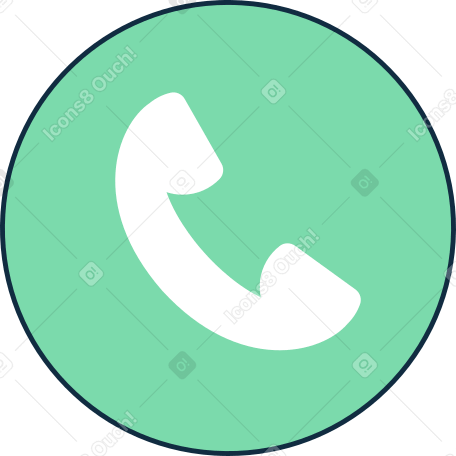 round icon with handset Illustration in PNG, SVG