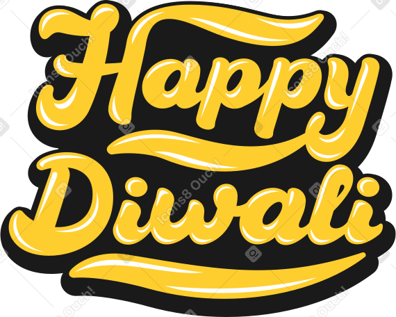 lettering happy diwali PNG, SVG