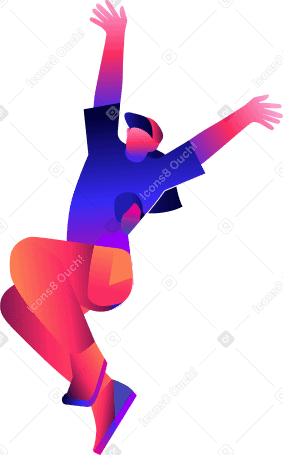 happy woman in a jump PNG, SVG