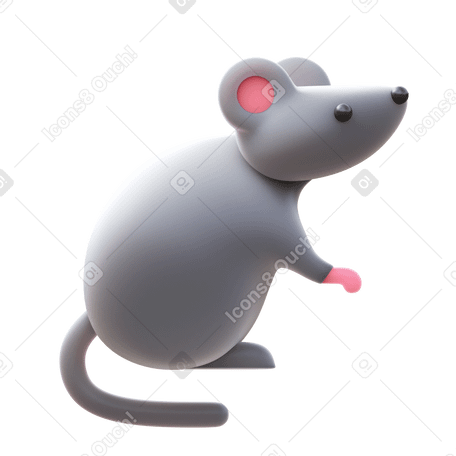 3D mouse animal Illustration in PNG, SVG