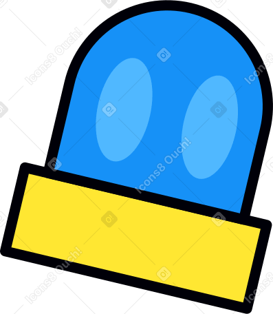 blue flashing siren Illustration in PNG, SVG